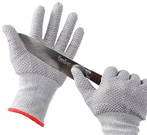 HPHST Cut-Resistant Hand Gloves for Men and Women, Work Gloves in Honeycomb Design, A5 Protective Gloves, Cut-Resistant Assembly Gloves, Gardening Gloves, 1 Pair, Grey, Size: 10/ XL