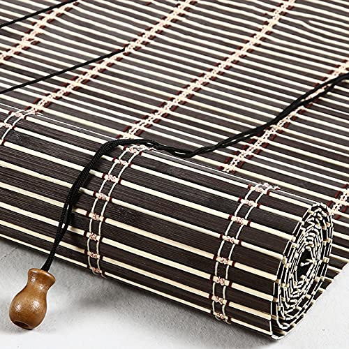 JIAOLUN123 Retro Style Bamboo Roller Blind Roman Blinds Bamboo Roll Windows Natural Shade Curtain Shutter Partition Door Curtain for Windows Garden Sunshade,Customizable (70 x 100 cm)