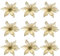 Yuknees Glitter Poinsettia,Glitter Christbaumschmuck,30 Stück Weihnachtsblumen,6 Weihnachtsblumen Künstlich,Weihnachtsbaum Weihnachtskranz,Weihnachten Blumen Deko,Aufhängen Weihnachtsbaum(Gold)