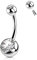 OUFER 14G Bauchnabelpiercing Lang Echt Silber 925 10 mm Stablänge Piercing Bauchnabel CZ Kugeln Belly Button Piercing Navel Bars Nabelring Frau Mann Schmuck