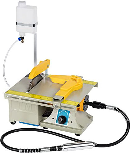 110V Jewelry Rock Saw, 0-10000r/min Wet Saw Lapidary with Flexible Shaft for Rock Cutting，Lapidary Equipment for Grinder Polishing Cutting Machine, Left Benchtop
