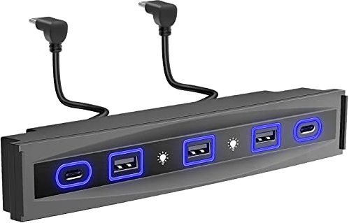 Mittelkonsole USB Hub für Tesla Model Y Accessories Zubehör USB Charger Station USB-C USB-A LED USB Docking Adapter 5 Port Ladegerät