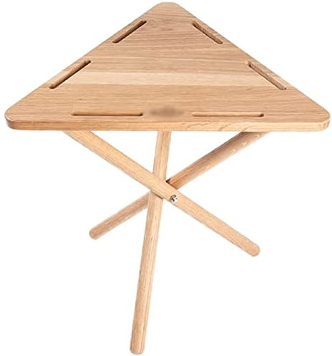 OLOTU Breit Dreieckiger Klapptisch aus Eiche, tragbarer einfacher Picknicktisch für Grillen/Kochen/Strand/Reisen, Campingtisch für den Außenbereich, 50 x 48 cm Dauerhaft