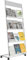 TONGMO Stehender Zeitschriftenständer, 4-lagig, mit Rollen, Prospektständer, hochhartes Metall für Ausstellungen, Büro und jede Organisation, die Informationen benötigt, (Silber)