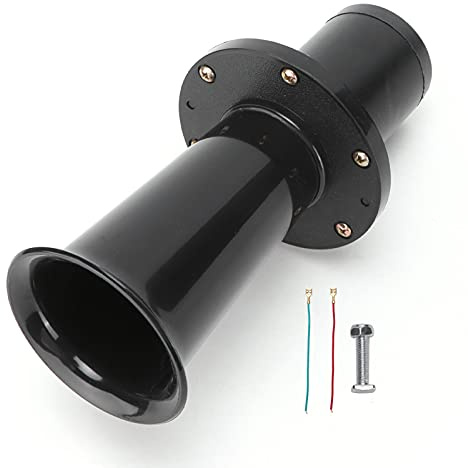 Drucklufthupe, 110DB 12V Laut Antik Klaxon Universal Classic Vintage Style für Autos Motorräder Boote (Schwarz)