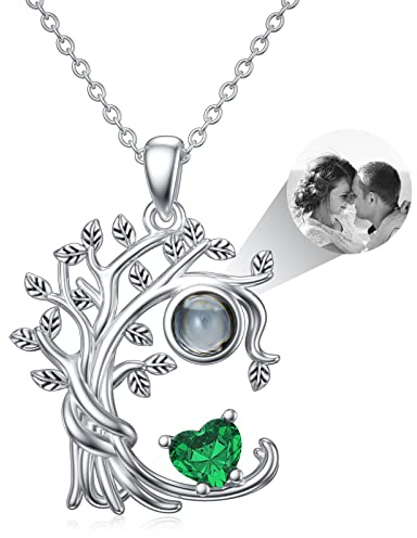 Dorunmo 925 Sterling Silber Personalisierte Foto ich liebe dich Halskette 100 Sprachen Projektion Anhänger Schmuck Geschenk für Mutter Frauen Frau Muttertag Halskette