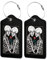 Gepäckanhänger für Koffer, Gothic-Totenkopf-Liebhaber, Rose, einzigartige Reiseanhänger mit Sichtschutz, ID-Etikett und Edelstahlschlaufe für Männer und Frauen