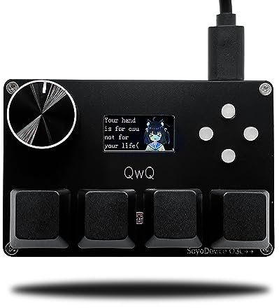 BTXETUEL SayoDevice O3C++ OSU-Tastatur, Schnellauslöser, Hall-Schalter, Magnetische Lineare Schalter, Knopf und Bildschirm, Kopiereinfügen, Shotcut, Makro-Hotswap-Mini, Schwarz