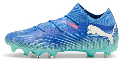 PUMA Future 7 Match Fg/AG, Soccer Shoe Unisex - Adulto, Bluemazing Puma White Electric Peppermint, 43 EU