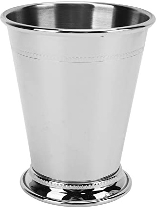Edelstahl Julep Cup Mint Julep Gläser Eleganter Retro Hochstabiler Mint Julep Cup mit Perlen für Zuhause (Klassisches Silber)