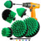 Drill Brush Attachment Set, 5pcs 1/4in Power Scrubber With 1pcs Extend Long Attachment for Cleaning Showers, Tubs, Bathroom, Tile, Grout, Carpet (5 Brushes Green)