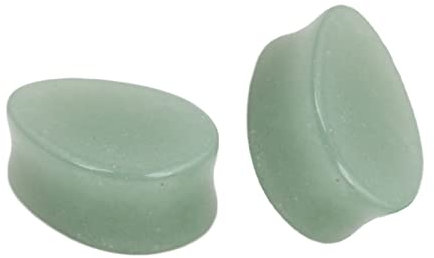 Lieson Ear Tunnel Flesh, 2 Stück Flesh Tunnel Jade Solide Tropfen Stein 8mmx12.5mm Ohr Plug Hellgrün