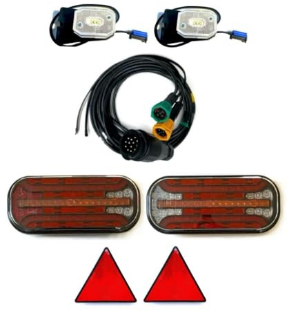 MelTruck® LED Rückleuchte Anhängerbeleuchtung SET Begrenzungsleuchte 13 pol Kabelbaum 7m