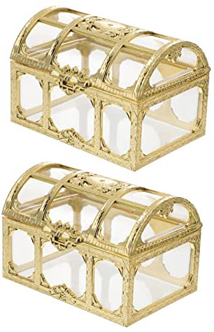 TOYANDONA 2 Pièces Bijoux D'époque Coffre Au Trésor Des Pirates Mini-coffre Trésor Boîte Au Trésor En Plastique En Plastique Faveur Poitrine Bijoux Coquette Rustique Cadeau Un Verre