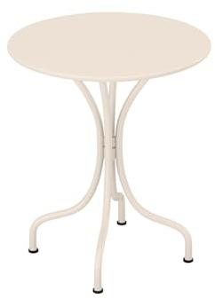 Gartentisch rund - D. 60 cm - Metall - Beige - MIRMANDE von MYLIA
