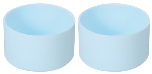 sourcing map 2pcs 7.5cm Protective Silicone Boot Sleeve for 12-24 oz, Water Bottle Bottom Anti-Slip Sleeve Cover, Universal Cup Bottom Accessories, Light Blue