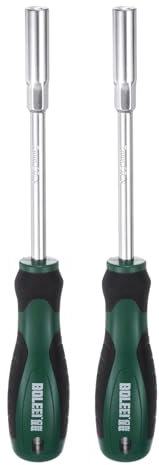 QUARKZMAN 2pz Chiave a Dado Metrico 7mm Cr-V con Asta Cava, Cacciavite a Bussola Esagonale con Punta Non Magnetica e Manico Antiscivolo per Riparazioni Automobilistiche