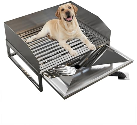 Inodoro para Perros y Mascotas, Bandeja para Orinal de Entrenamiento para Cachorros, Caja de Arena, de acero inoxidable(125X75cm/49.2X29.5in)