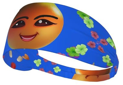 Smiley Multifunktionale Sport-Stirnbänder mit gelbem Birnenmotiv – bequemes Outdoor-Übungs-Stirnband mit verstellbarem Gummiband