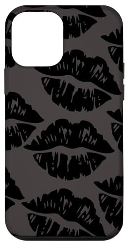 iPhone 12 mini Kiss Lips Print Black Case
