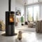 KRATKI Kaminofen SVEN 7 kW – Stahl Holzofen Ø150 mm Rauchabzug schwarz - moderne Verkleidung, saubere Verbrennung, BImSchV 2, Ecodesign