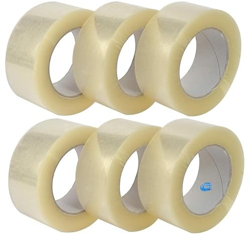 SIMPLETEK - 6 X Rotolo Nastro Adesivo Silent Trasparente Imballo Pacchi Trasloco No-Rumore 132 metri x 50 mm (6 pezzi)
