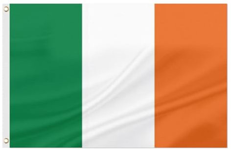 ASUNO Irland Flagge 90×150 CM, Polyester, Irische National Banner mit 2 Messingösen, Doppelseitig, Leuchtende Farben, Farbbeständig, für Garten, Rasen, Patio