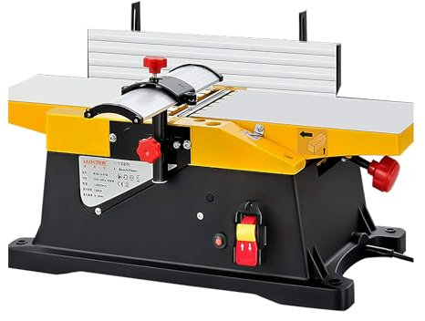 Benchtop Planer Thicknesser, Portable Electric Woodworking Planer 12000RPM for Wood Cutting, Desktop Jointers for Precision Thickness Adjustments