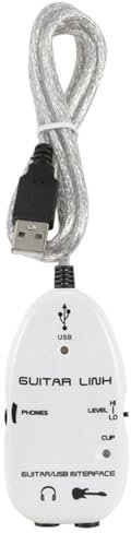 Yinhing Interfaz de Audio USB, Interfaz de Audio Guitarra con Guitarra Grabadora Conector a USB Enlace para Computadora PC (WHITE)