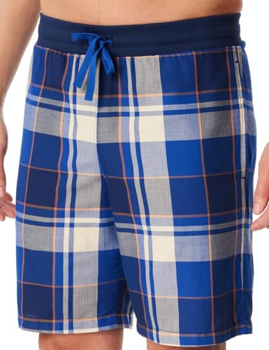 Schiesser Herren Schlafhose Kurz Bermuda Web - Mix + Relax - Organic Cotton Pyjamaunterteil (1er Pack)