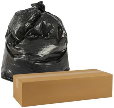 Liquipak Bin Bags Black – Medium Duty Refuse Sacks, 200 Recycled 100L Rubbish Bags, 18x29x38 (737mm x 965mm), 72 Gauge, 18 Micron, CHSA Tested, Tear-Resistant & Recyclable, Fits 80-100L Bins