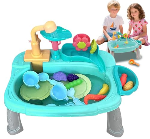 Fregadero de Juego con Agua Corriente,Juego de Imitación Lavavajillas para | de Imitación Lavavajillas para 3 Años y Más