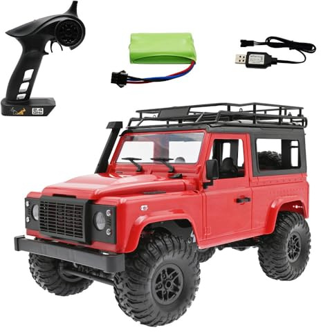 Ichlovdu RC-Truck RTR Geländewagen Kletter-Buggy Crawler All-Terrain-Rennauto 4WD 1:12 MN 90 Hochgeschwindigkeits-Funk ferngesteuertes Auto Spielzeug Geburtstagsgeschenk für Jungen Erwachsene (Rot)