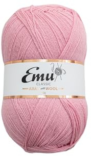 Emu Classic Aran with Wool 400g Ball Acrylic Blend Yarn 840m, Soft Petal - 218