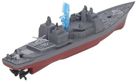 Bonbela Bateau de Guerre télécommandé 2,4 GHz, Jouet pour Enfants et Adultes, avec Chargement Magnétique USB, Conception étanche, Simulation à Grande Vitesse, Gris Marine (803B)