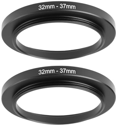 LT Easiyl 2 Stück 32 Mm auf 37 Mm Objektivfilter-Adapterringe Step-Up-Ringe aus Aluminiumlegierung für Kameras Schwarz