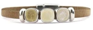 QOSS Armband PUCK taupe honig Serie
