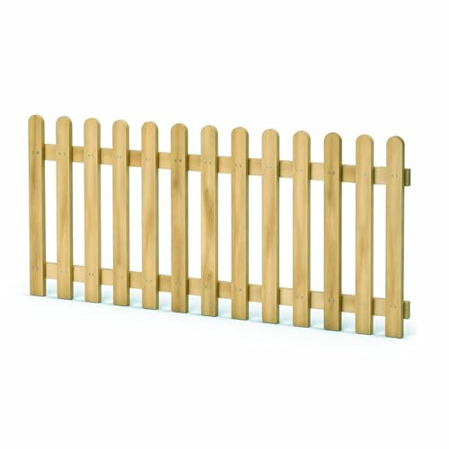 Gartenpirat Paquet de bois pour clôture à lattes Longueur 180 cm Hauteur 100 cm – Pin imprégné Lattes de clôture type A – Clôture de jardin complète avec verrous et vis