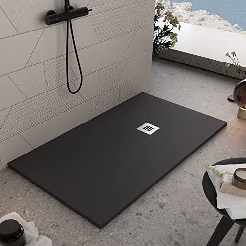 OLIMPO DOCCE - Piatto doccia in marmoresina Nero effetto pietra cemento PLUS - 80x170
