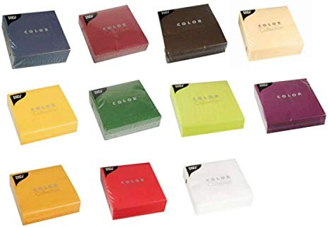 Serviette - 33 x 33 cm - uni - 3-lagig - 50 Stück Farbe rot