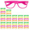 Relaxdays 48 x Partybrille, lustige Brillen für Fasching & Karneval, Neon Brillen, One Size, HxBxT: 4,5 x 14,5 x 15 cm, bunt