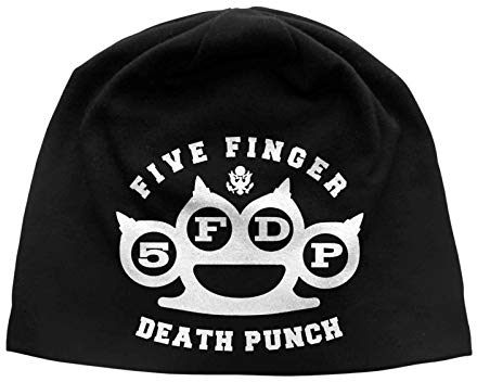 Five Finger Death Punch Mütze Beanie Band Logo Nue offiziell Schwarz Jersey