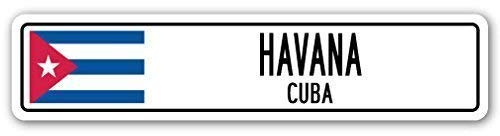 TNND Lustige dekorative Schilder Havanna Kuba Straßenschild Kubanische Flagge Stadt Straßenschild 10,2 x 40,6 cm