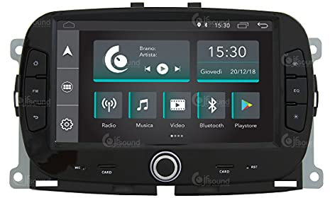 Autoradio Custom Fit compatibile con fiat 500 Android GPS Bluetooth WiFi Dab USB Full HD Touchscreen Display 7