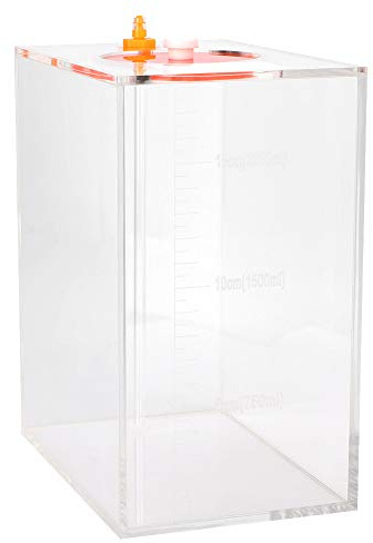 Fdit Aquarium Acryl Flüssigkeit Lagerung Aquarium Transparenter Flüssigkeitsbehälter Acryl Flüssigkeit Eimer für die Arbeit mit Dosierpumpe(2.5L)