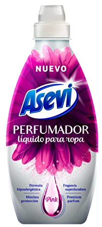 Asevi Perfumador Líquido para Lavadora Pink - Perfume para la Ropa - Fragancia Fresca y Afrutada - Fórmula Hipoalergénica - Dermatológicamente Testada - Ideal para Todo Tipo de Ropa