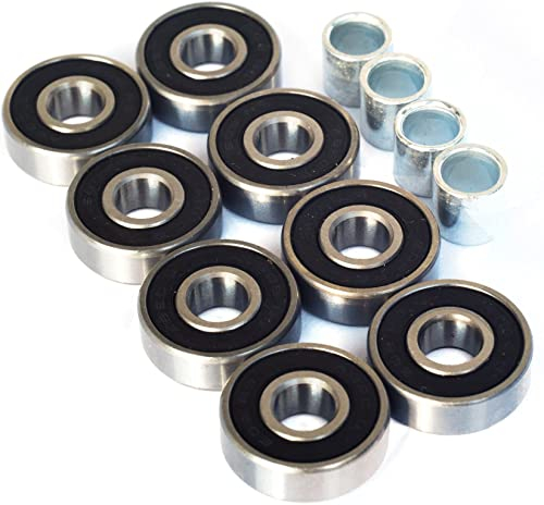 Switch Boards Kugellager ABEC 9 8pcs + Lager Spacer 4pcs Skateboard Longboard Scooter Inline Skates