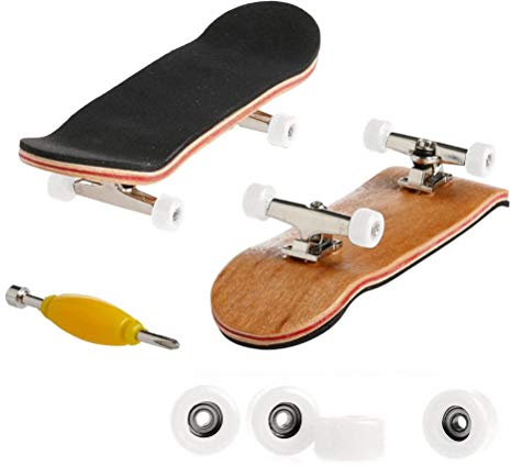 HUSHUI Mini Griffbrett, professionelle Finger Skateboard Ahorn Holz DIY Montage Skate Boarding Spielzeug Kinder, Fingerspielzeug Skateboard