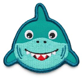 Affenzahn Klett Badge mit verschiedenen Tiermotiven, geeignet für den Daydreamer Abenteuer Rucksack Hai - Grün