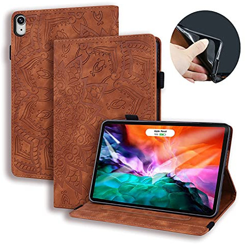 Rostsant Funda iPad Mini 2021 Árbol en Relieve Caso de Cuero PU Billetera con Titular de la Pluma Estuche Carcasa Protector para iPad Mini 6ª Generación 8.3 Pulgada 2021 - Marrón